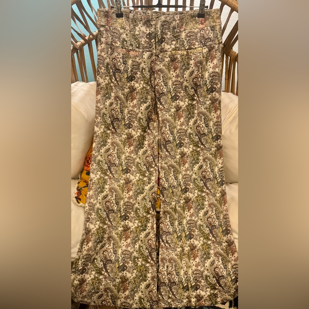 Free People Aster Jacquard Flares Low Rise Boho 70s Flare Pants Size 6 NWT - Picture 8 of 13